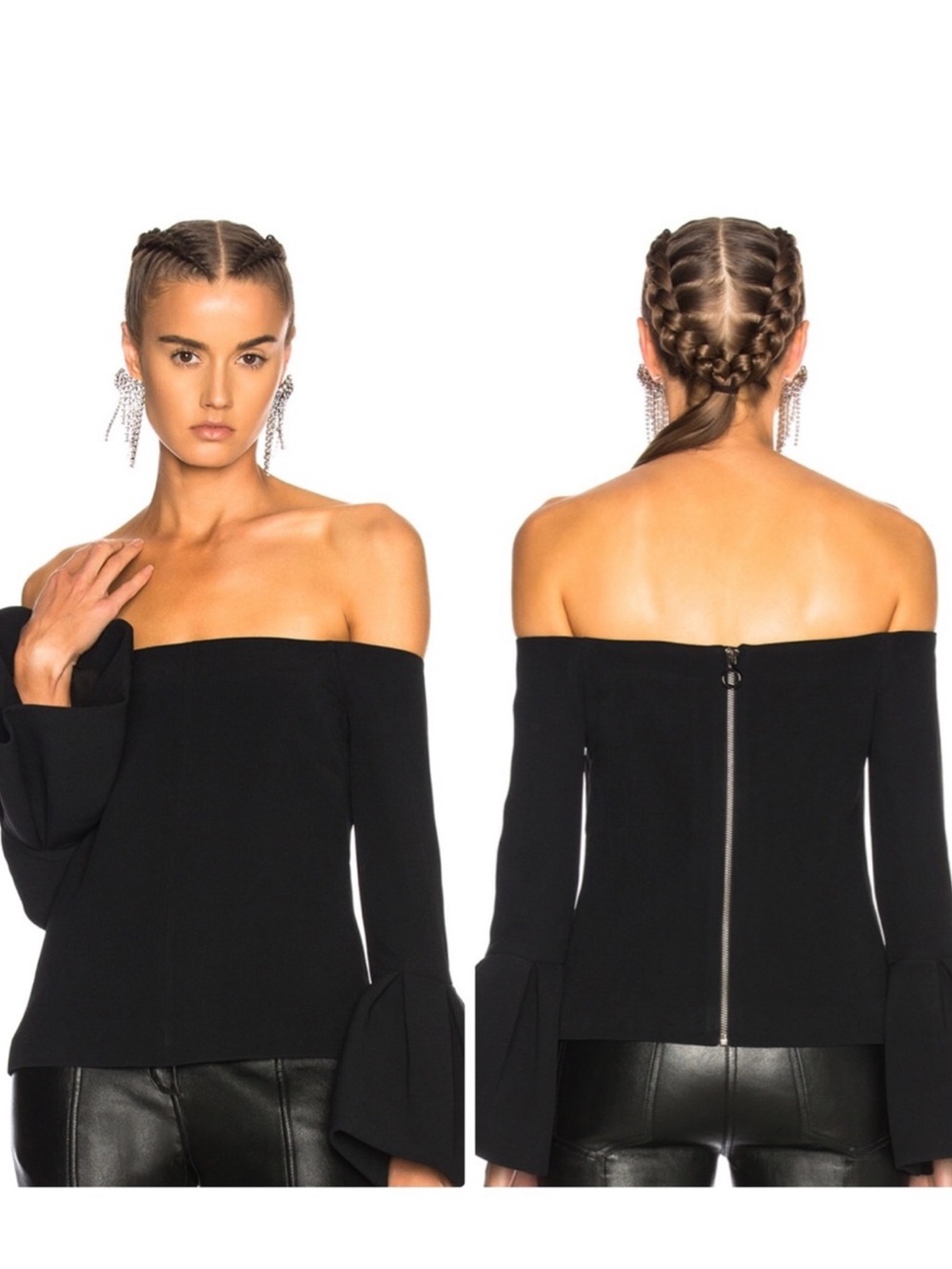 Alexis Tess Off The Shoulder Black Top Blouse size S